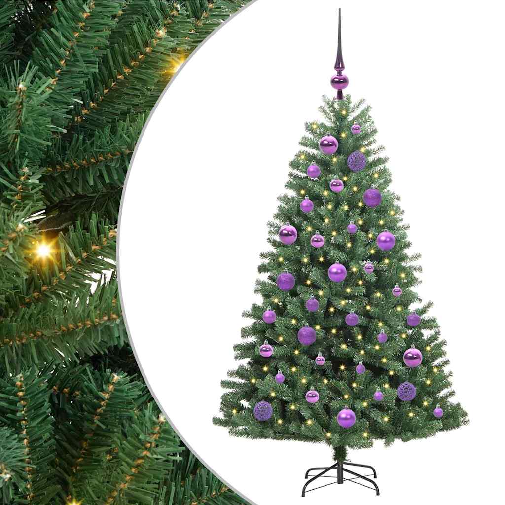 Umjetno božićno drvce s nogom Zelena 120 cm PVC i metal