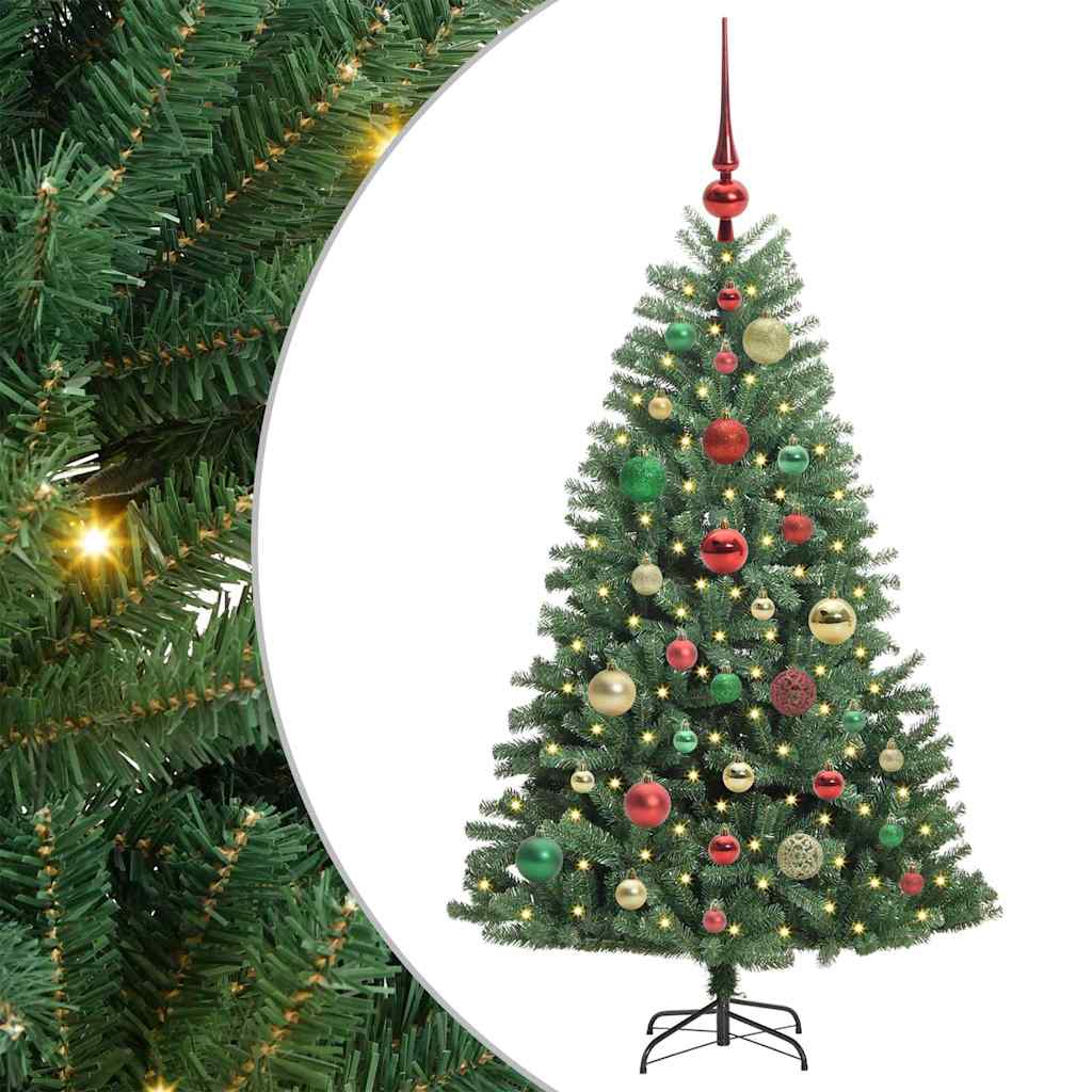 Umjetno božićno drvce s nogom Zelena 120 cm PVC i metal