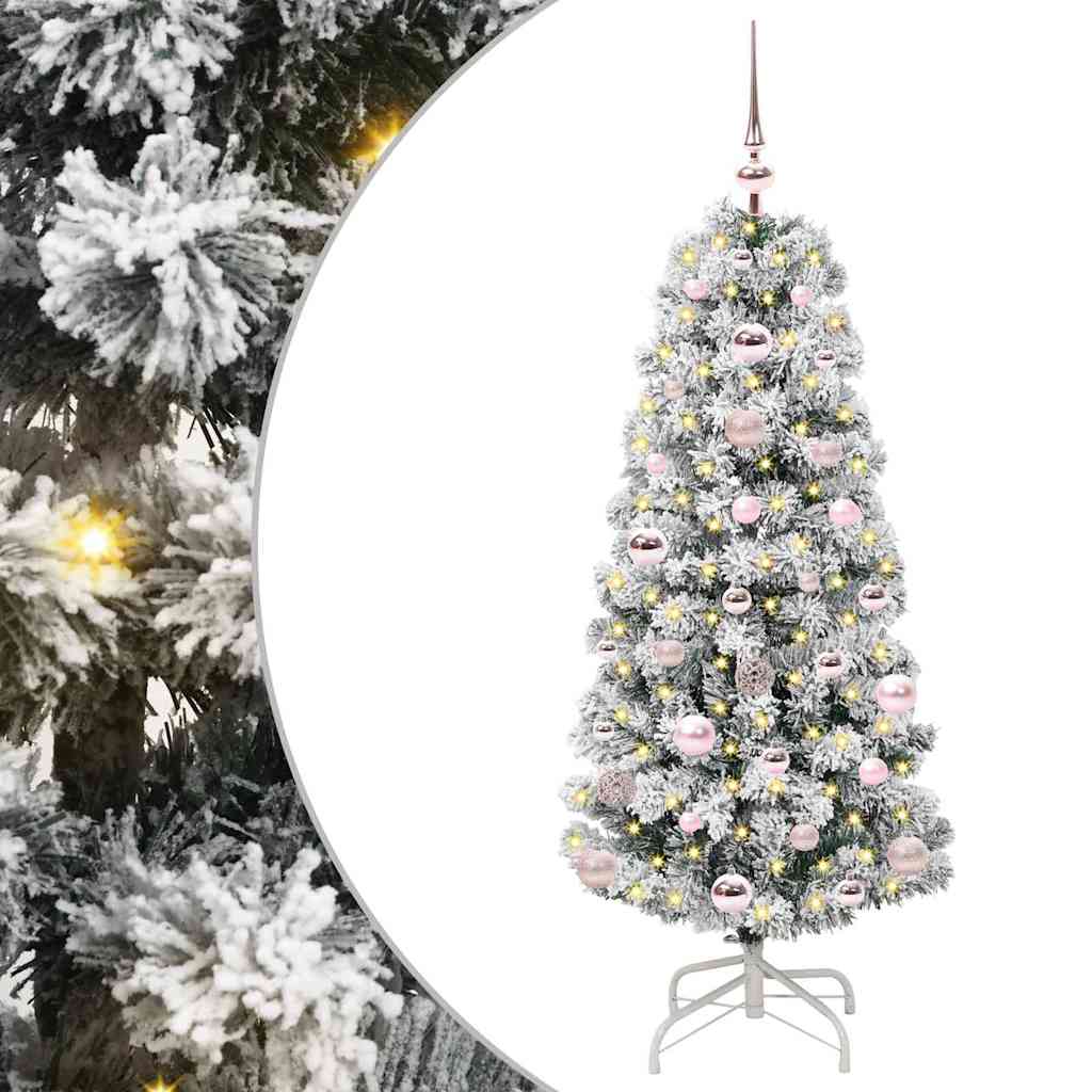Umjetno božićno drvce s nogom s stalakom Zelena i bijela 120 cm