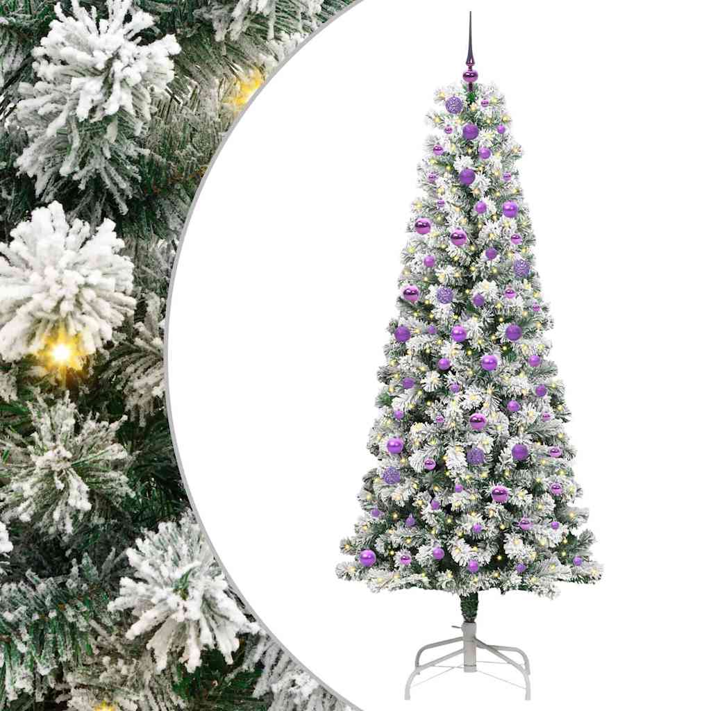Umjetno božićno drvce s nogom s stalakom Zelena i bijela 240 cm