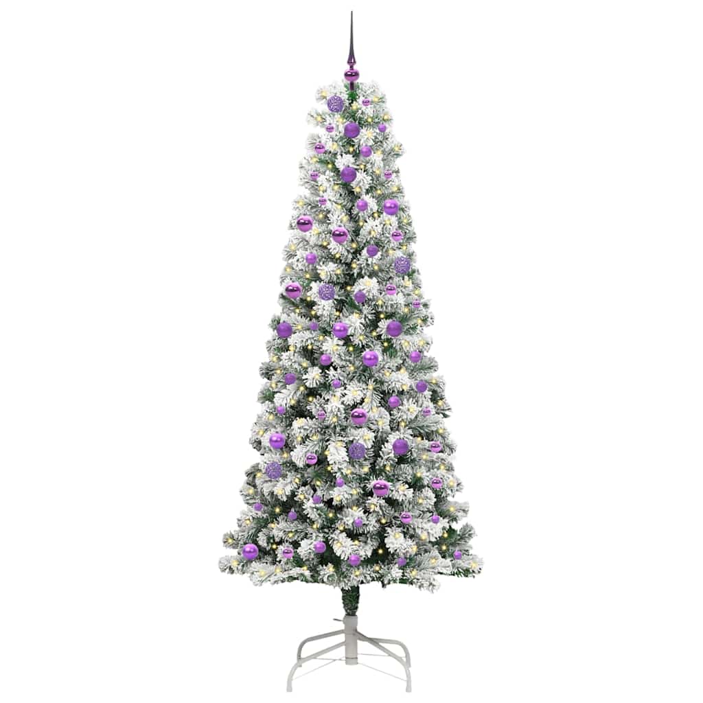 Umjetno božićno drvce s nogom s stalakom Zelena i bijela 240 cm