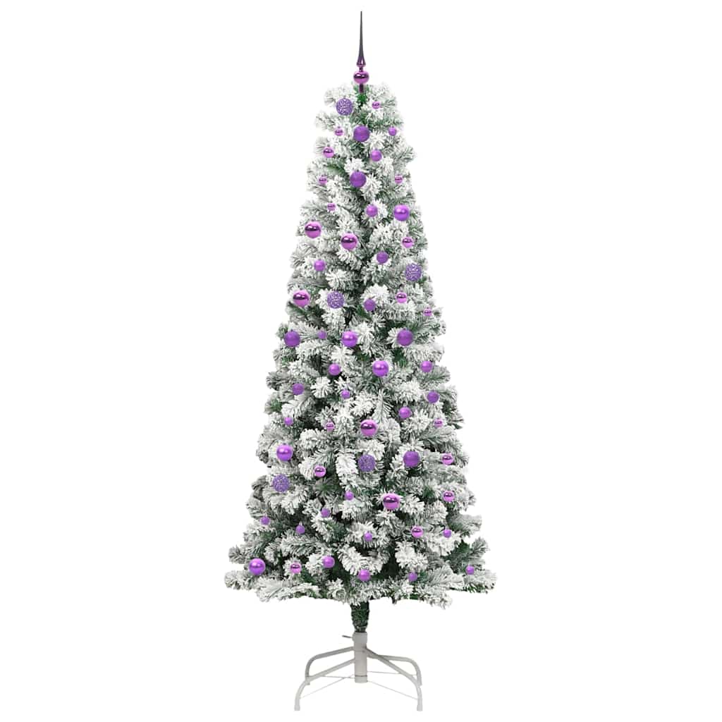 Umjetno božićno drvce s nogom s stalakom Zelena i bijela 240 cm