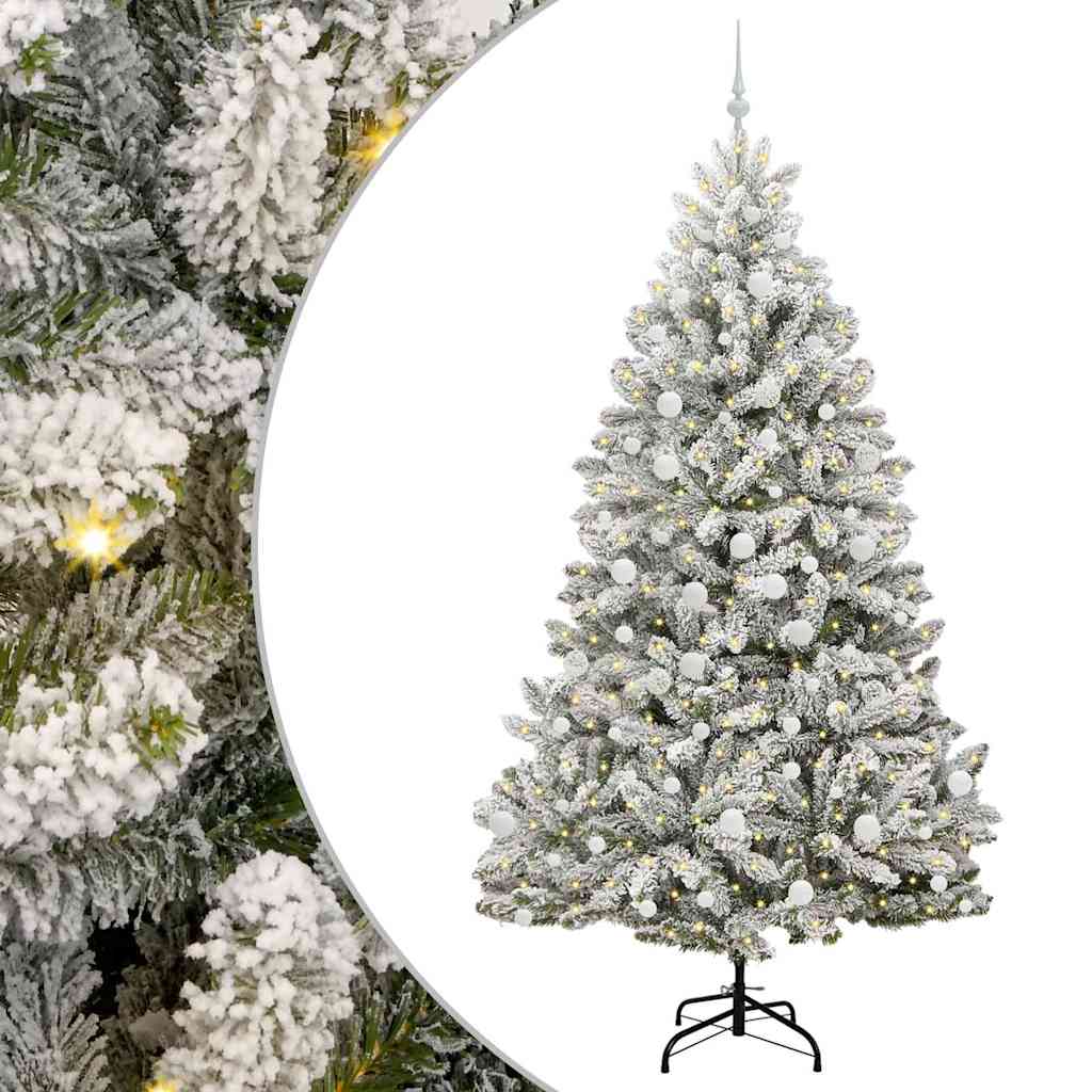 Umjetno božićno drvce Zelena i bijela 210 cm PVC i metal