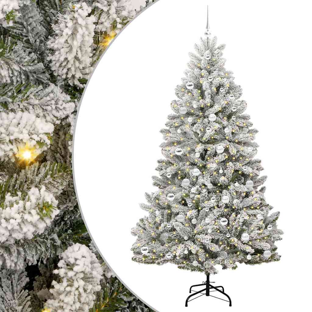 Umjetno božićno drvce Zelena i bijela 210 cm PVC i metal