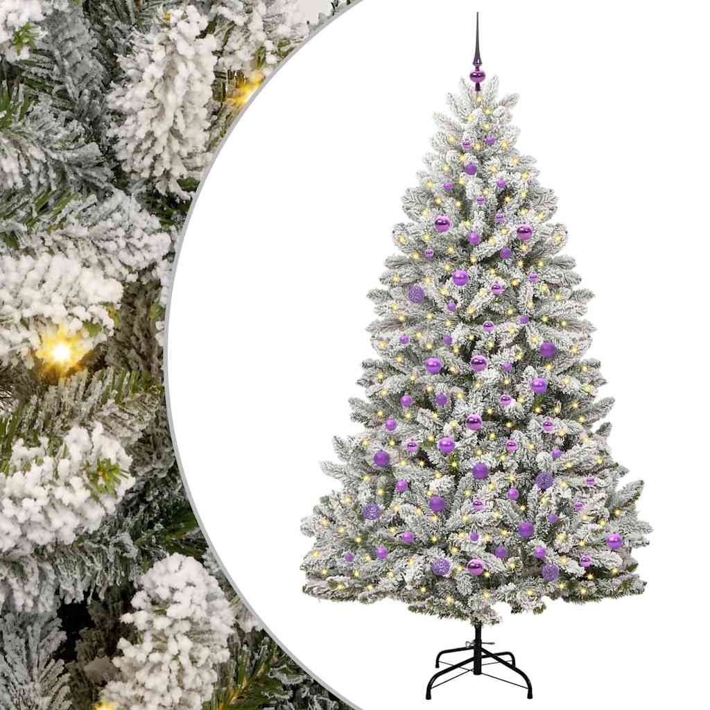 Umjetno božićno drvce Zelena i bijela 210 cm PVC i metal
