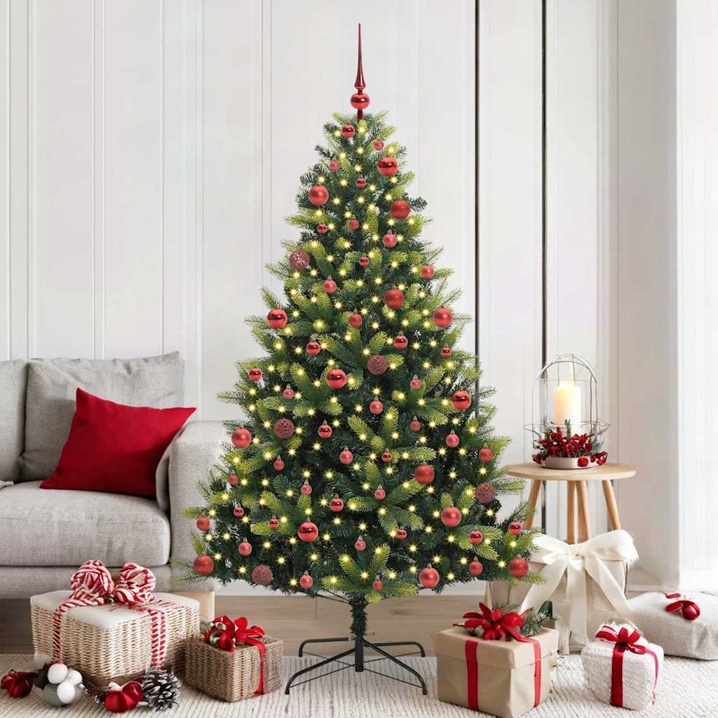 Umjetno savitljivo božićno drvce s 300 LED dioda Zelena 180 cm