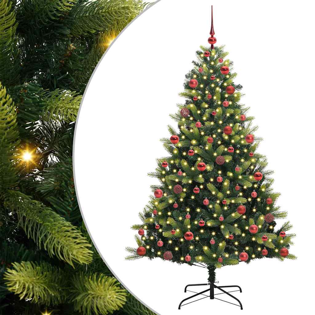 Umjetno savitljivo božićno drvce s 300 LED dioda Zelena 180 cm