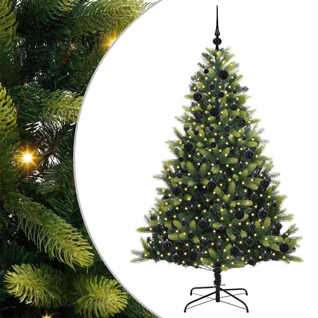 Umjetno savitljivo božićno drvce s 300 LED dioda Zelena 180 cm