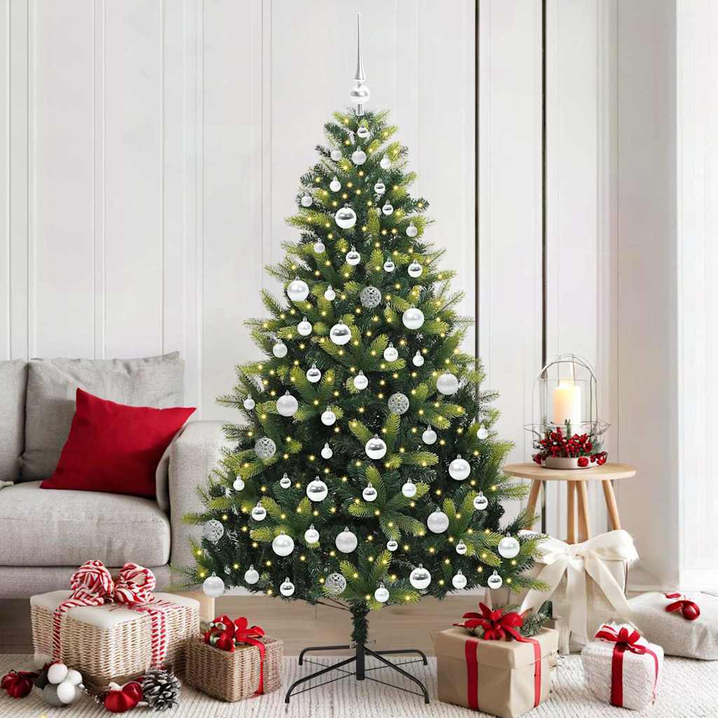 Umjetno savitljivo božićno drvce s 300 LED dioda Zelena 180 cm