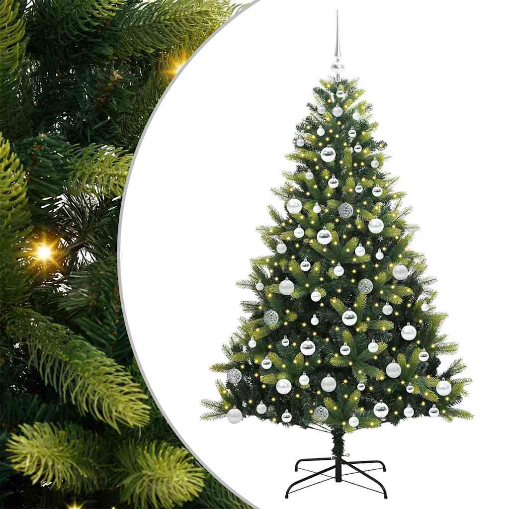 Umjetno savitljivo božićno drvce s 300 LED dioda Zelena 180 cm