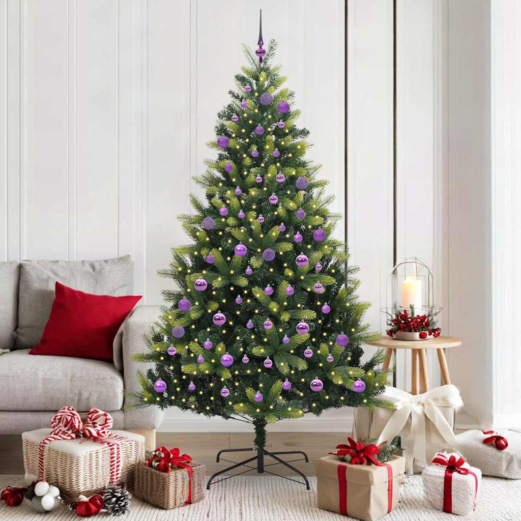 Umjetno savitljivo božićno drvce s 300 LED dioda Zelena 180 cm