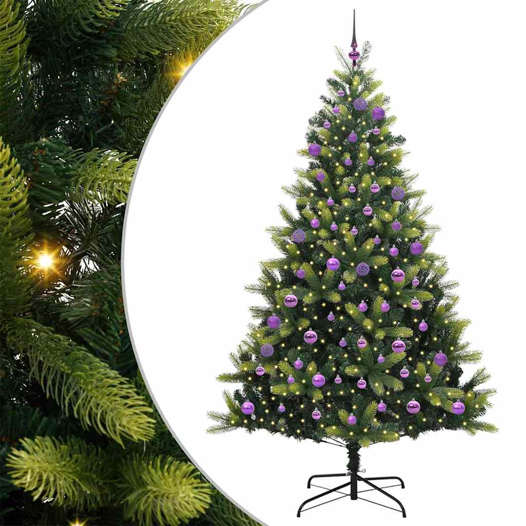 Umjetno savitljivo božićno drvce s 300 LED dioda Zelena 180 cm