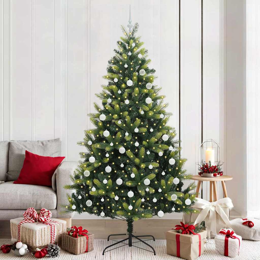 Umjetno savitljivo božićno drvce s 300 LED dioda Zelena 210 cm