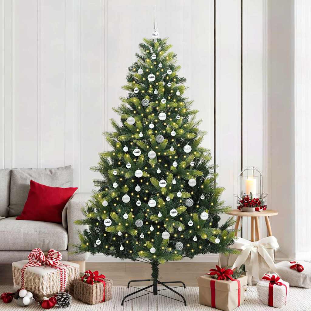 Umjetno savitljivo božićno drvce s 300 LED dioda Zelena 210 cm
