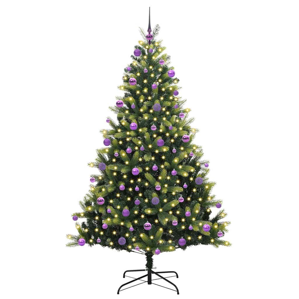 Umjetno savitljivo božićno drvce s 300 LED dioda Zelena 210 cm