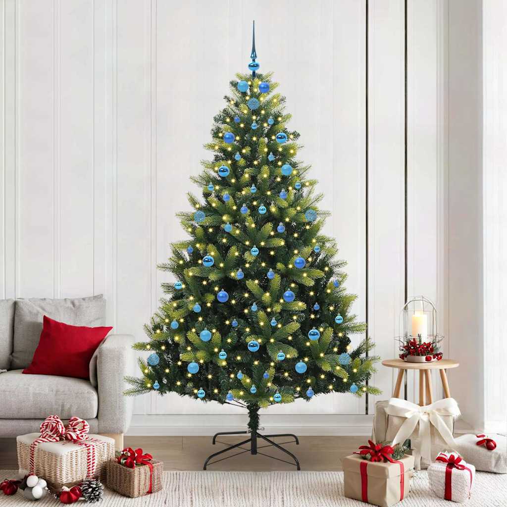Umjetno savitljivo božićno drvce s 300 LED dioda Zelena 210 cm