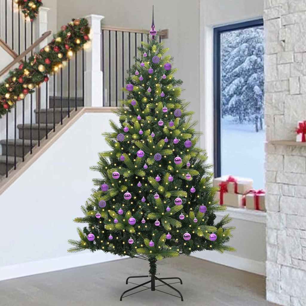 Umjetno savitljivo božićno drvce s 300 LED dioda Zelena 240 cm