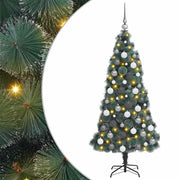 Umjetna božićna jelka s kuglicama s lampicama Zelena 180 cm PET