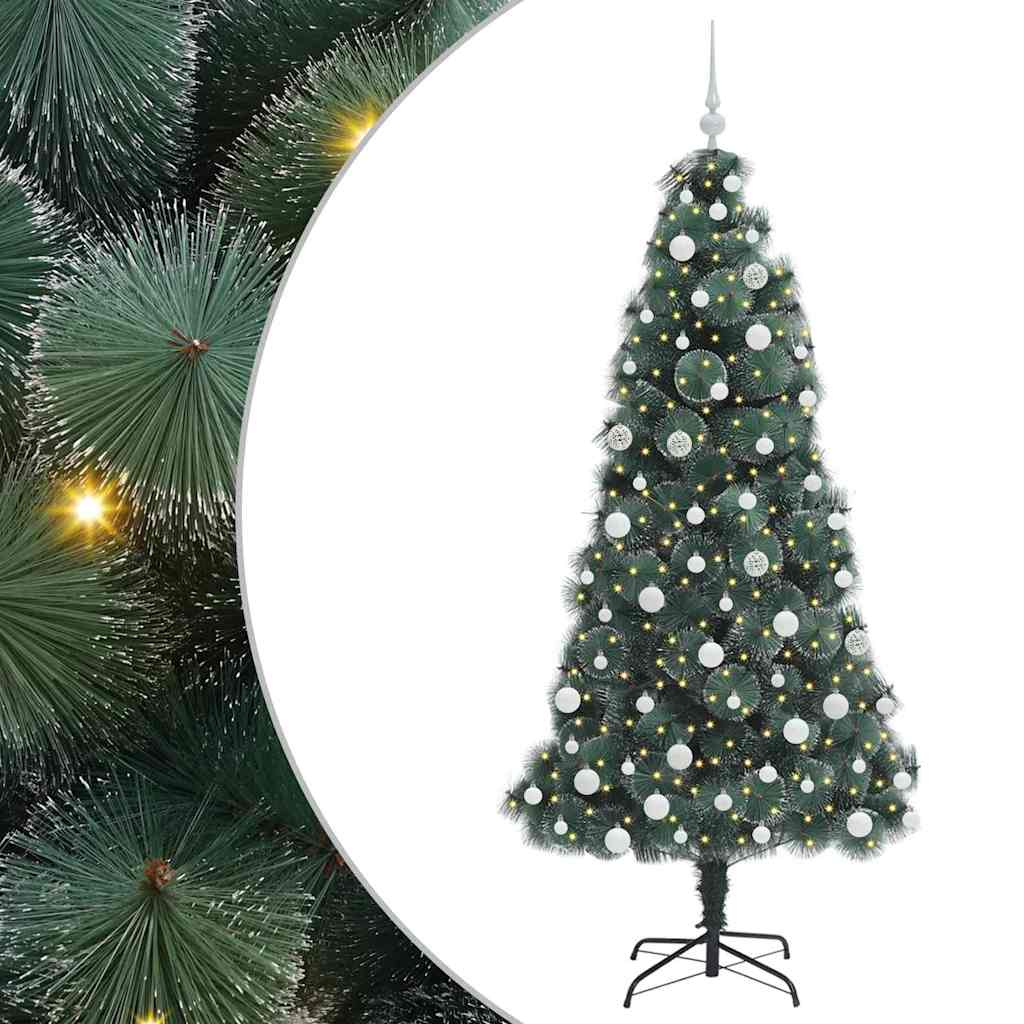 Umjetno božićno drvce s balovima, unaprijed osvijetljeno 180 cm