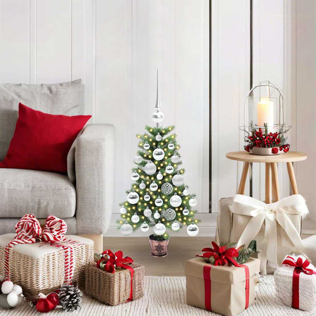 Božićno drvce s 150 LED svjetlima s stalakom Zelena 65 cm PE