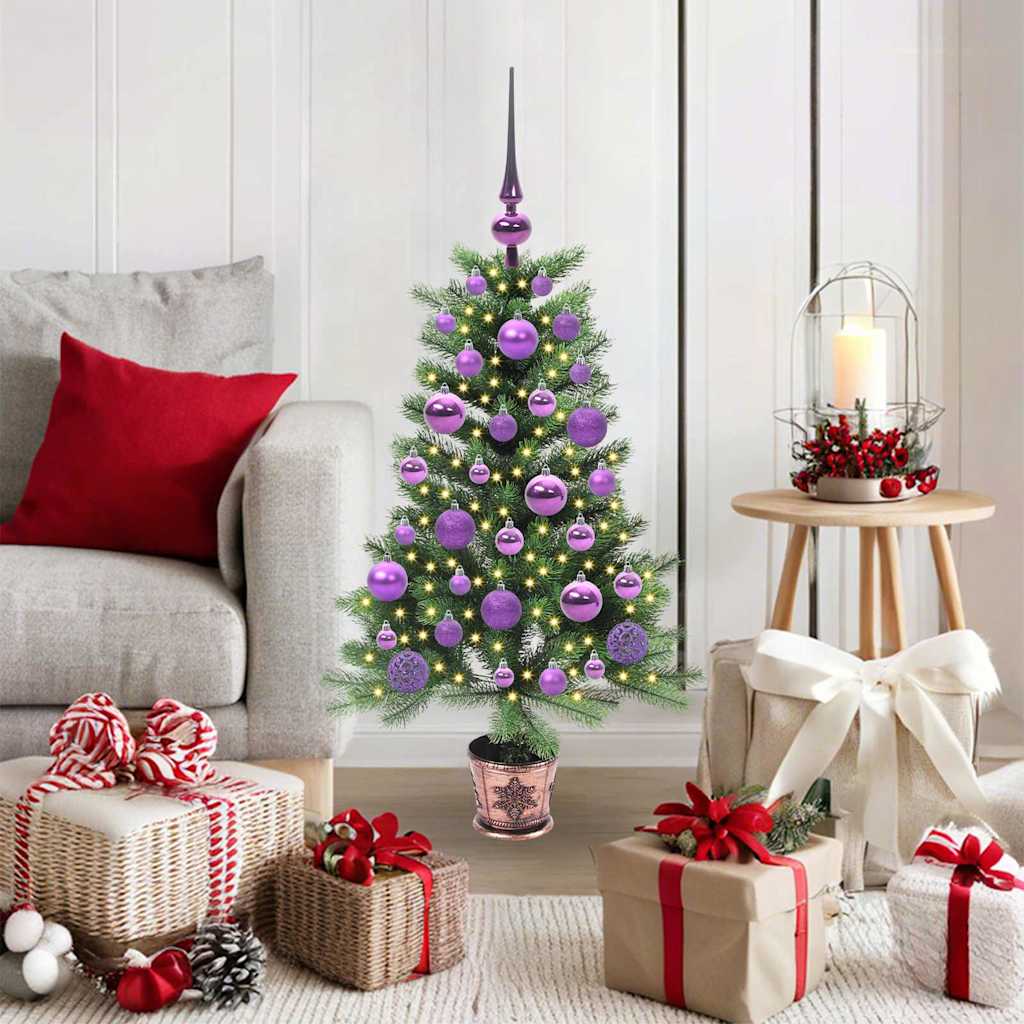 Božićno drvce s 150 LED svjetlima s stalakom Zelena 90 cm PE