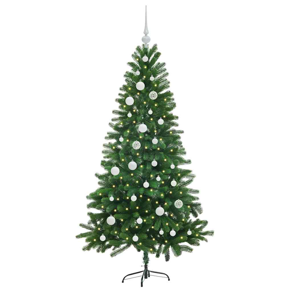Božićno drvce s 150 LED svjetlima s stalakom Zelena 150 cm PE