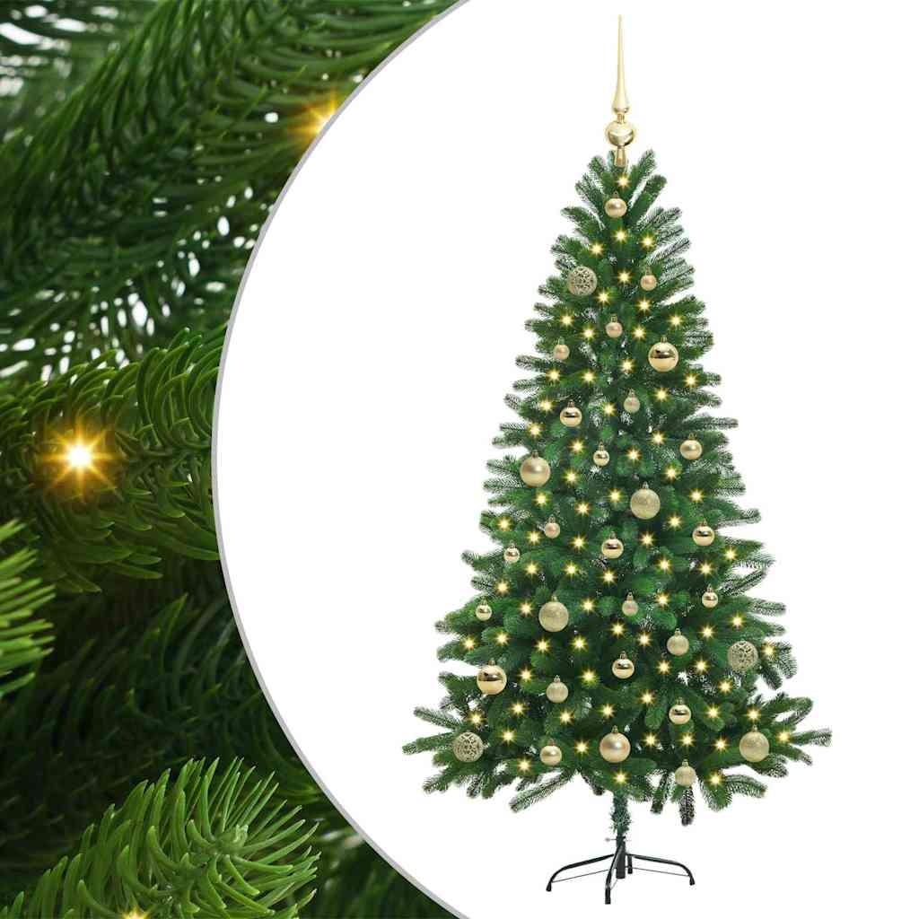 Božićno drvce s 150 LED svjetlima s stalakom Zelena 150 cm PE