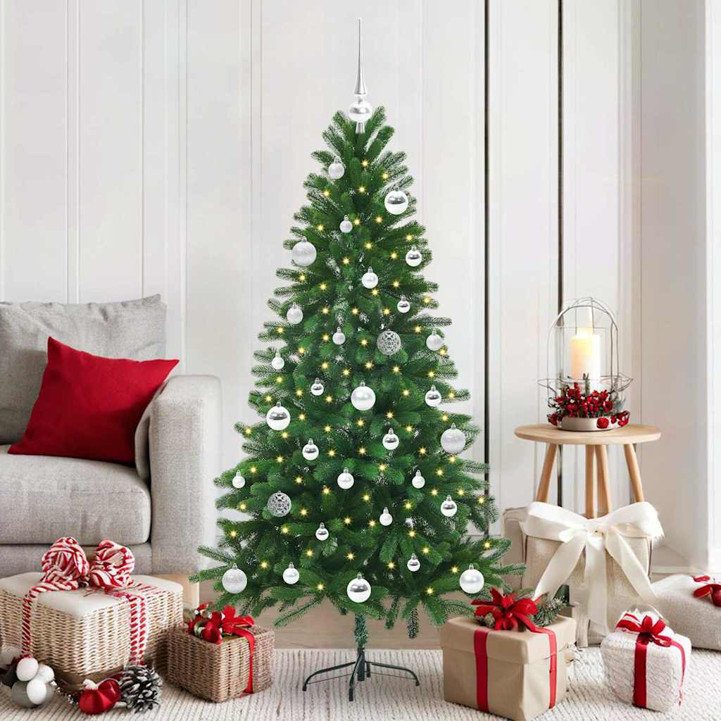 Božićno drvce s 150 LED svjetlima s stalakom Zelena 150 cm PE