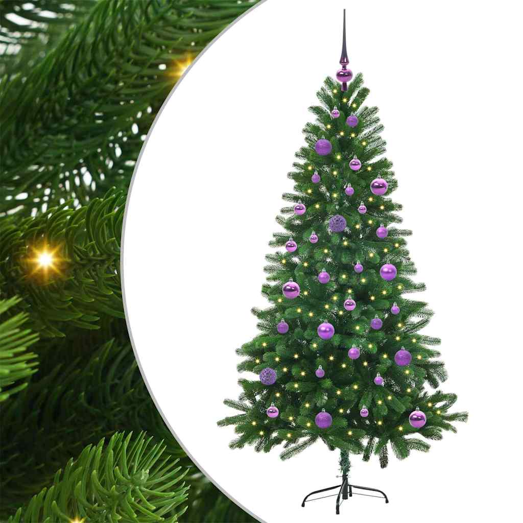Božićno drvce s 150 LED svjetlima s stalakom Zelena 150 cm PE