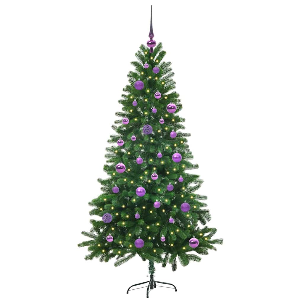 Božićno drvce s 150 LED svjetlima s stalakom Zelena 150 cm PE