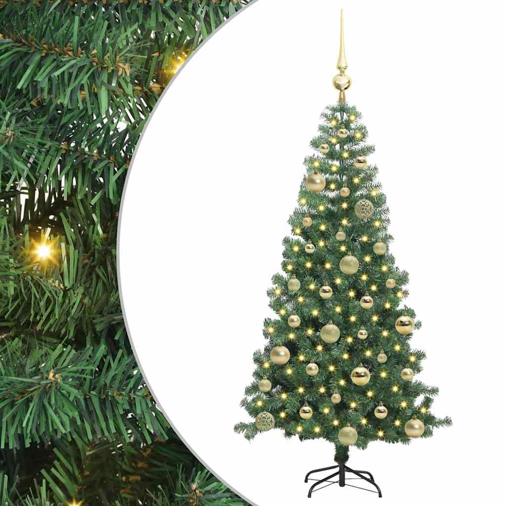 Božićno drvce s 150 LED svjetlima s stalakom Zelena 120 cm PVC