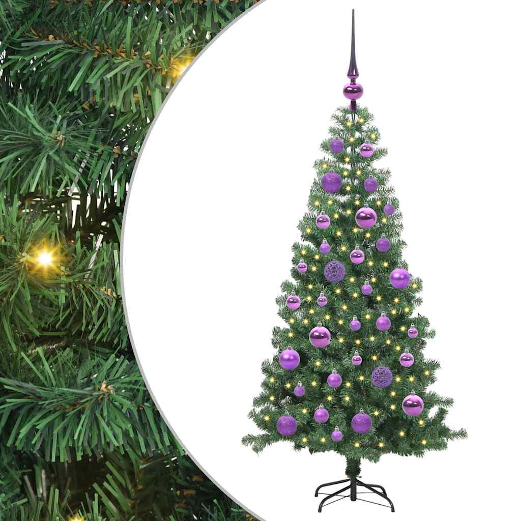 Božićno drvce s 150 LED svjetlima s stalakom Zelena 120 cm PVC
