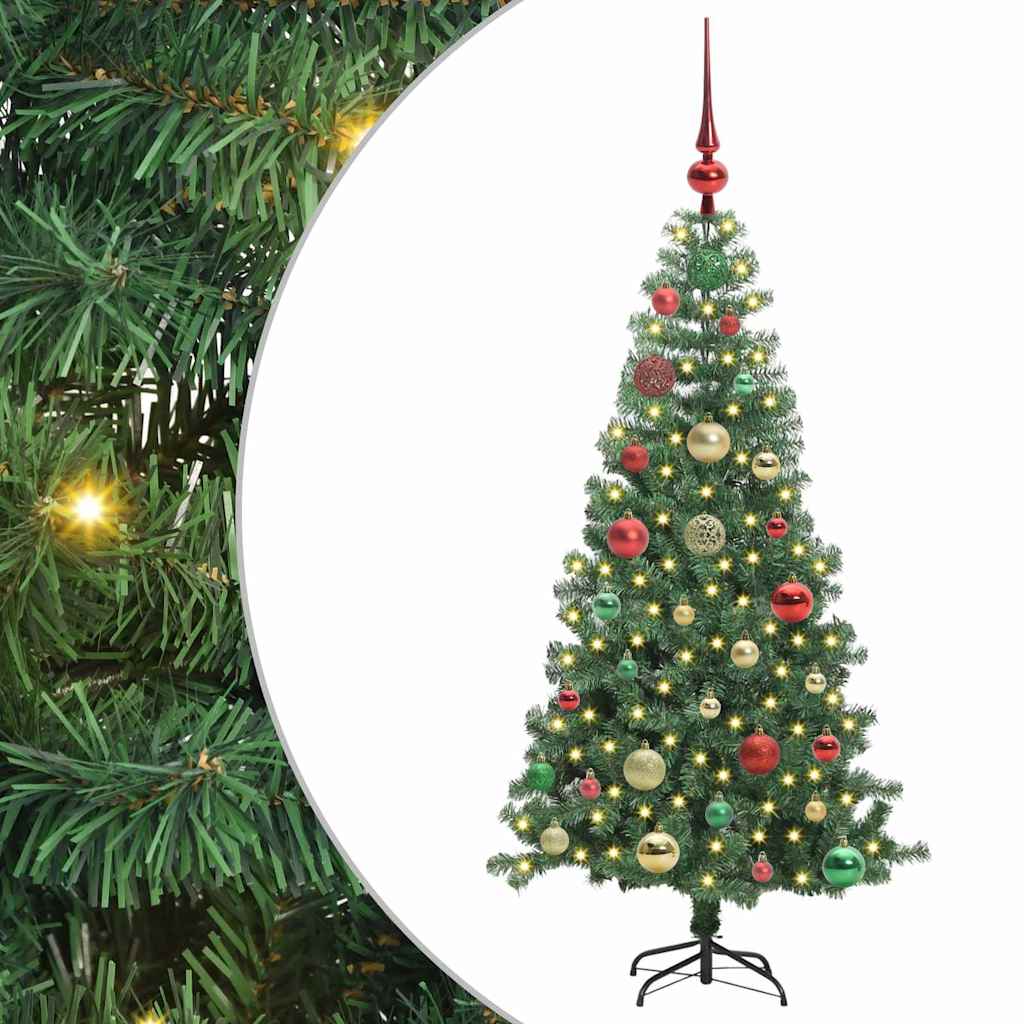 Božićno drvce s 150 LED svjetlima s stalakom Zelena 120 cm PVC