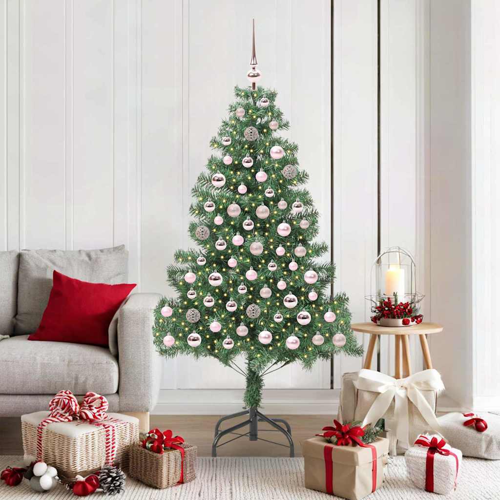 Božićno drvce s 300 LED svjetlima s stalakom Zelena 180 cm PVC