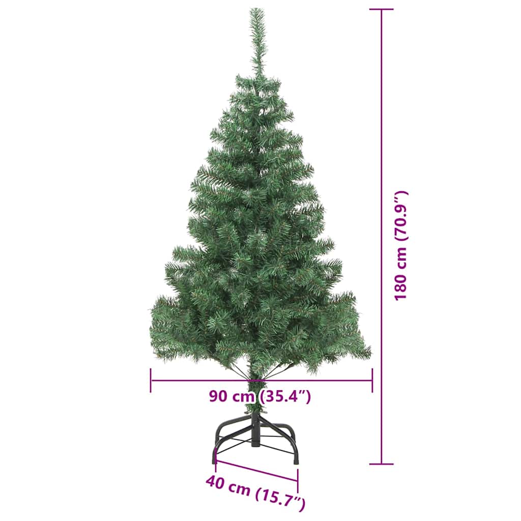 Božićno drvce s 300 LED svjetlima s stalakom Zelena 180 cm PVC
