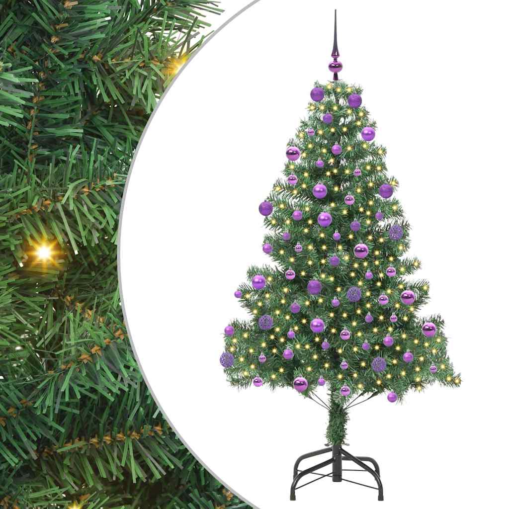 Božićno drvce s 300 LED svjetlima s stalakom Zelena 180 cm PVC