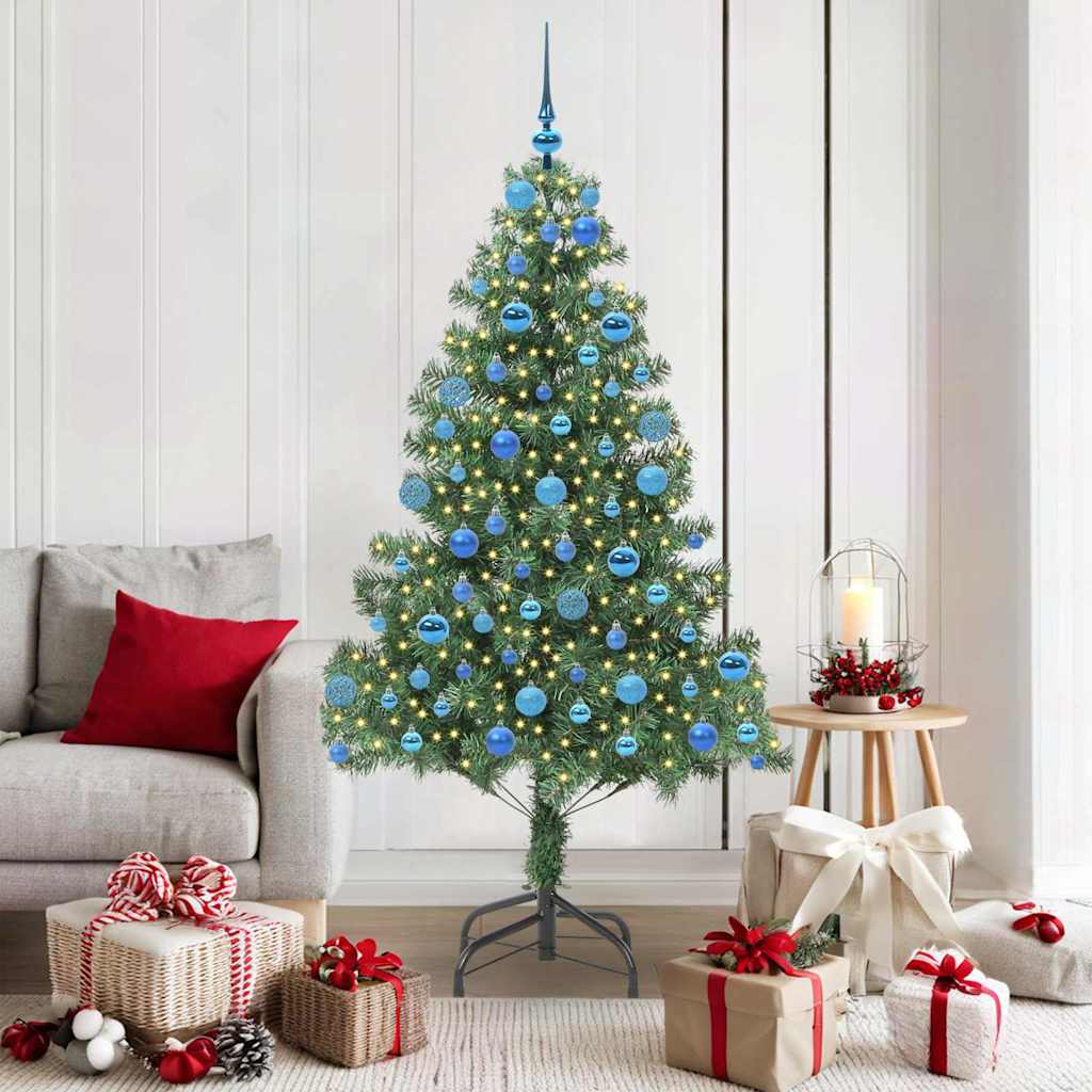 Božićno drvce s 300 LED svjetlima s stalakom Zelena 180 cm PVC