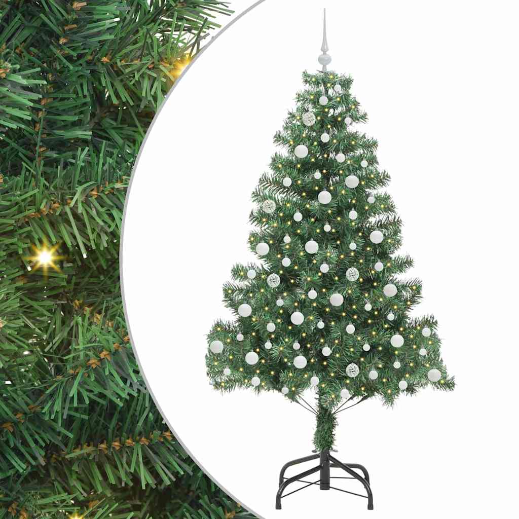 Božićno drvce s 300 LED svjetlima s stalakom Zelena 210 cm PVC