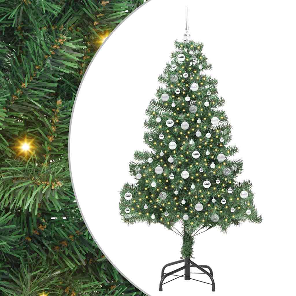 Božićno drvce s 300 LED svjetlima s stalakom Zelena 210 cm PVC