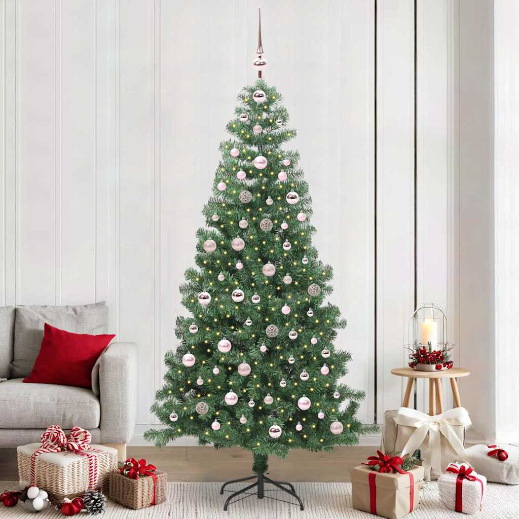 Božićno drvce s 300 LED svjetlima s stalakom Zelena 240 cm PVC