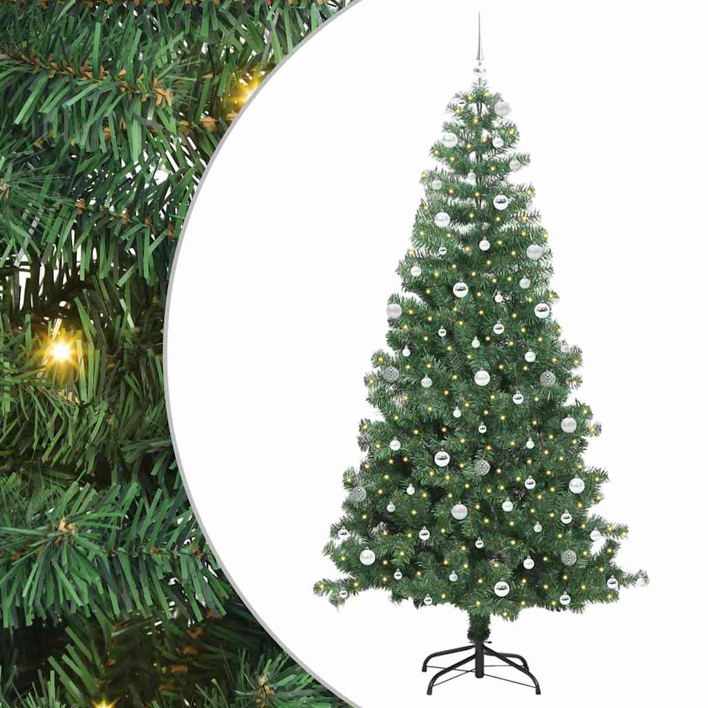 Božićno drvce s 300 LED svjetlima s stalakom Zelena 240 cm PVC