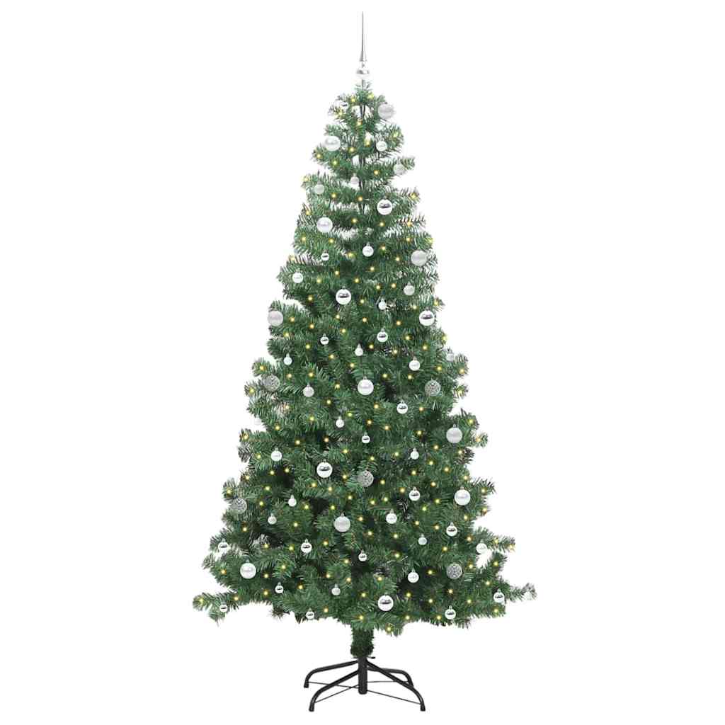 Božićno drvce s 300 LED svjetlima s stalakom Zelena 240 cm PVC