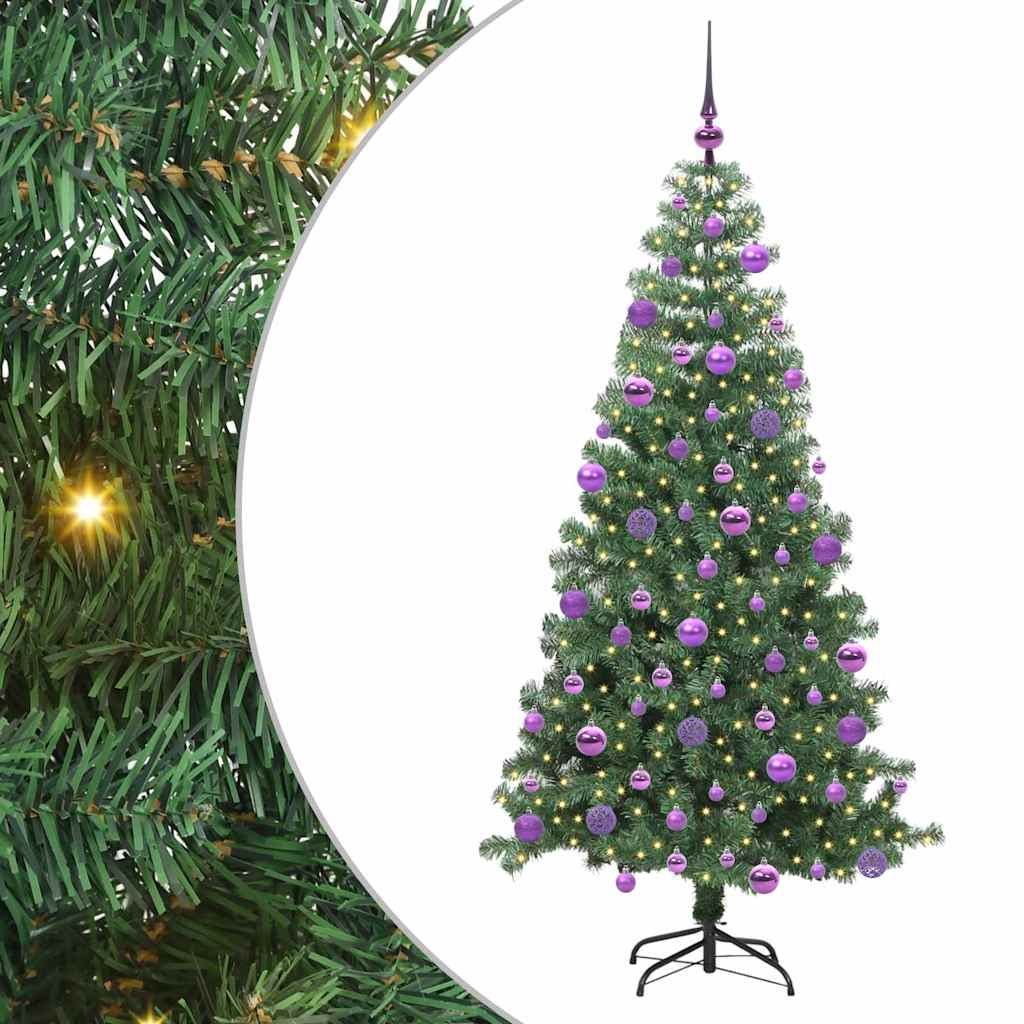 Božićno drvce s 300 LED svjetlima s stalakom Zelena 240 cm PVC
