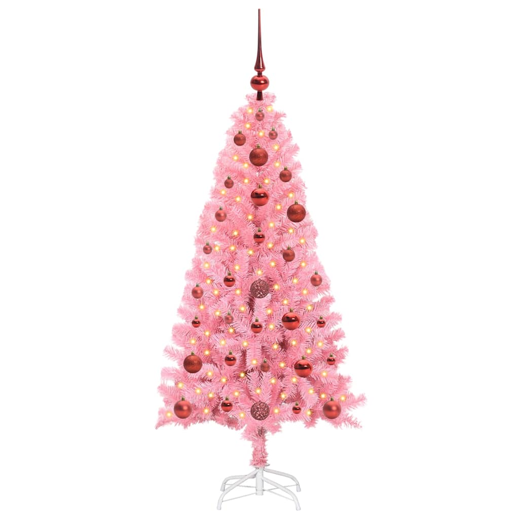 Božićno drvce s 150 LED svjetlima Ružičasta 120 cm PVC