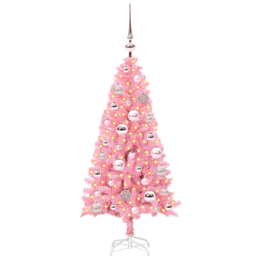 Božićno drvce s 150 LED svjetlima Ružičasta 120 cm PVC