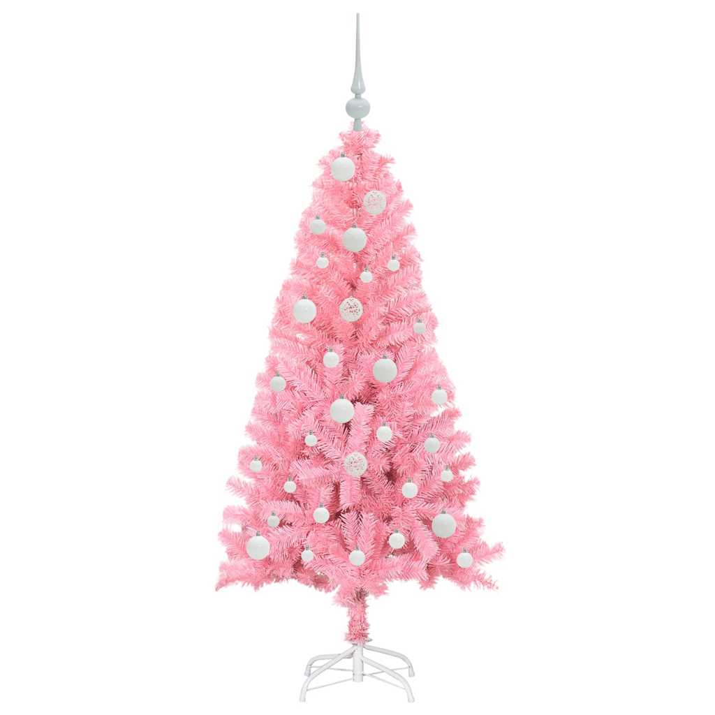 Božićno drvce s 150 LED svjetlima Ružičasta 120 cm PVC