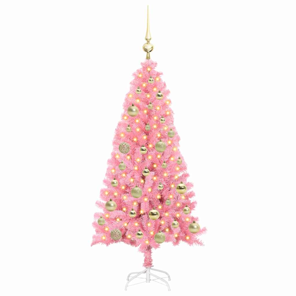 Božićno drvce s 150 LED svjetlima Ružičasta 120 cm PVC