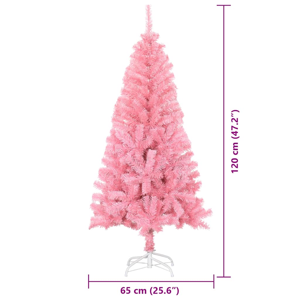 Božićno drvce s 150 LED svjetlima Ružičasta 120 cm PVC