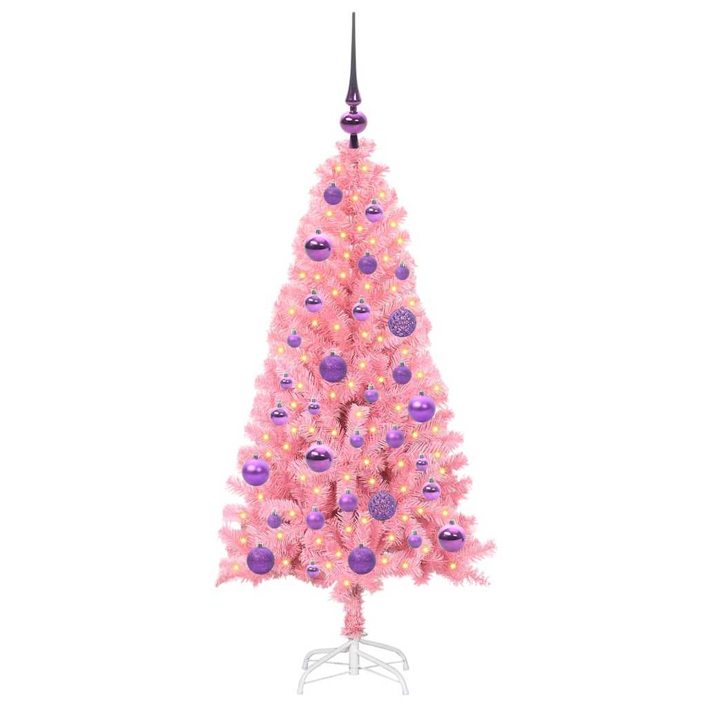 Božićno drvce s 150 LED svjetlima Ružičasta 120 cm PVC
