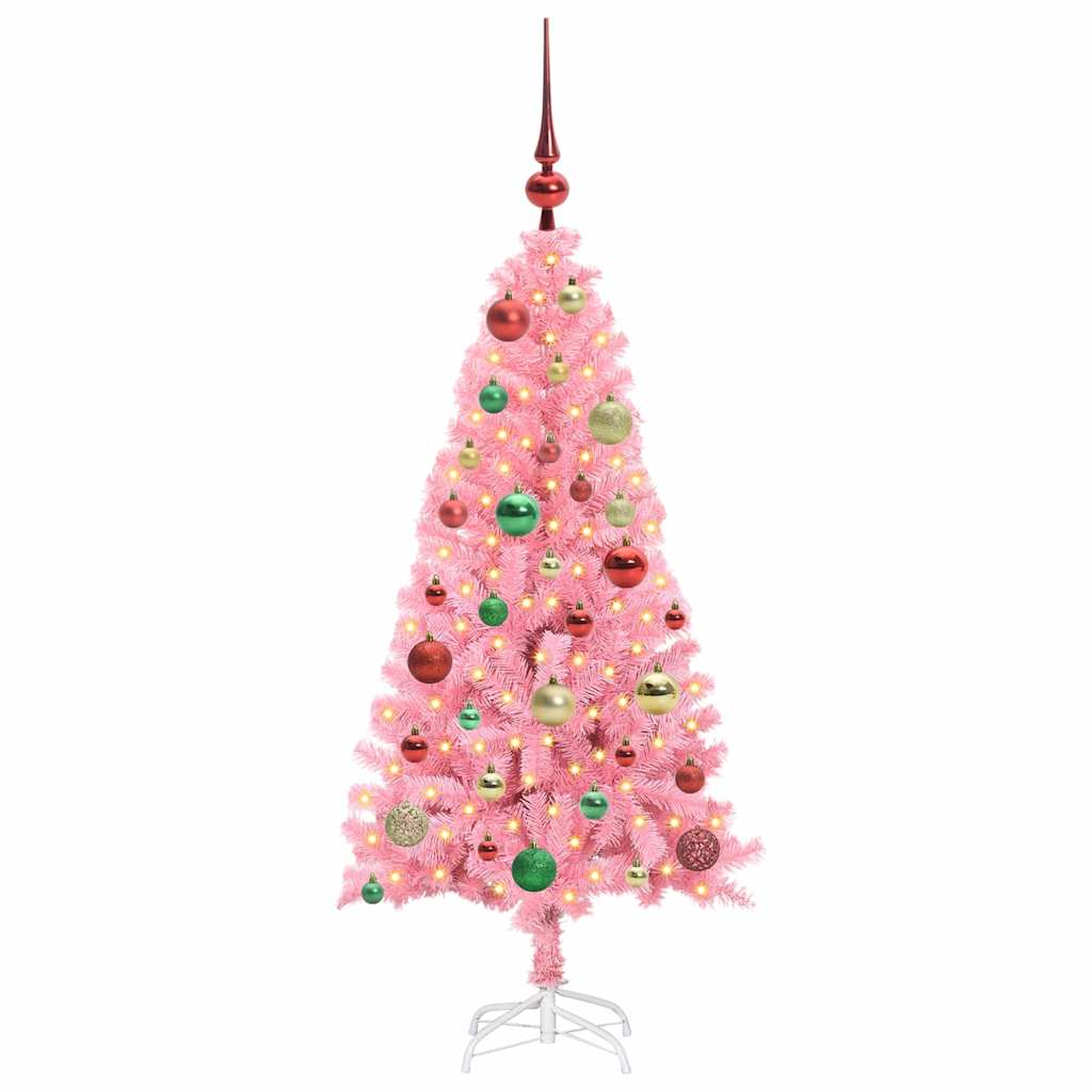 Božićno drvce s 150 LED svjetlima Ružičasta 120 cm PVC